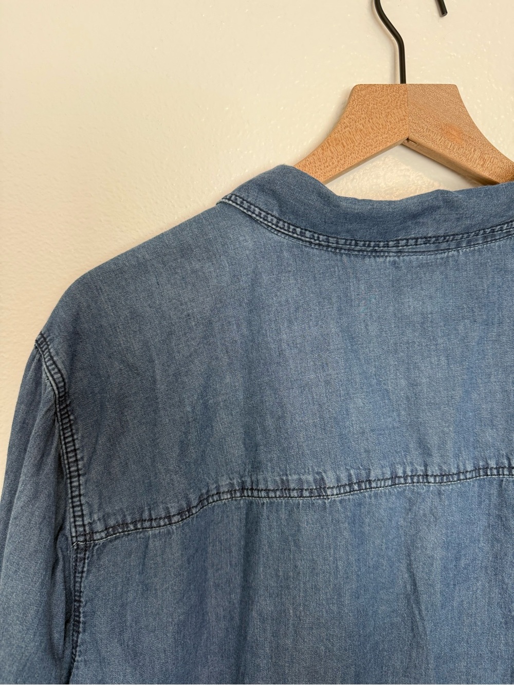Torrid - Taylor Classic Chambray Button Down Long Sleeve Blue Cotton Shirt - 4X - Picture 7 of 15